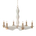 John Richard - Sculptural Alabaster and Brass Six-Light Chandelier